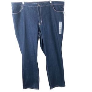 Old Navy NWT Women's Plus Size Wow High-Rise Straight Dark Wash Jeans Size 24